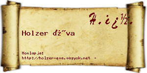 Holzer Éva névjegykártya